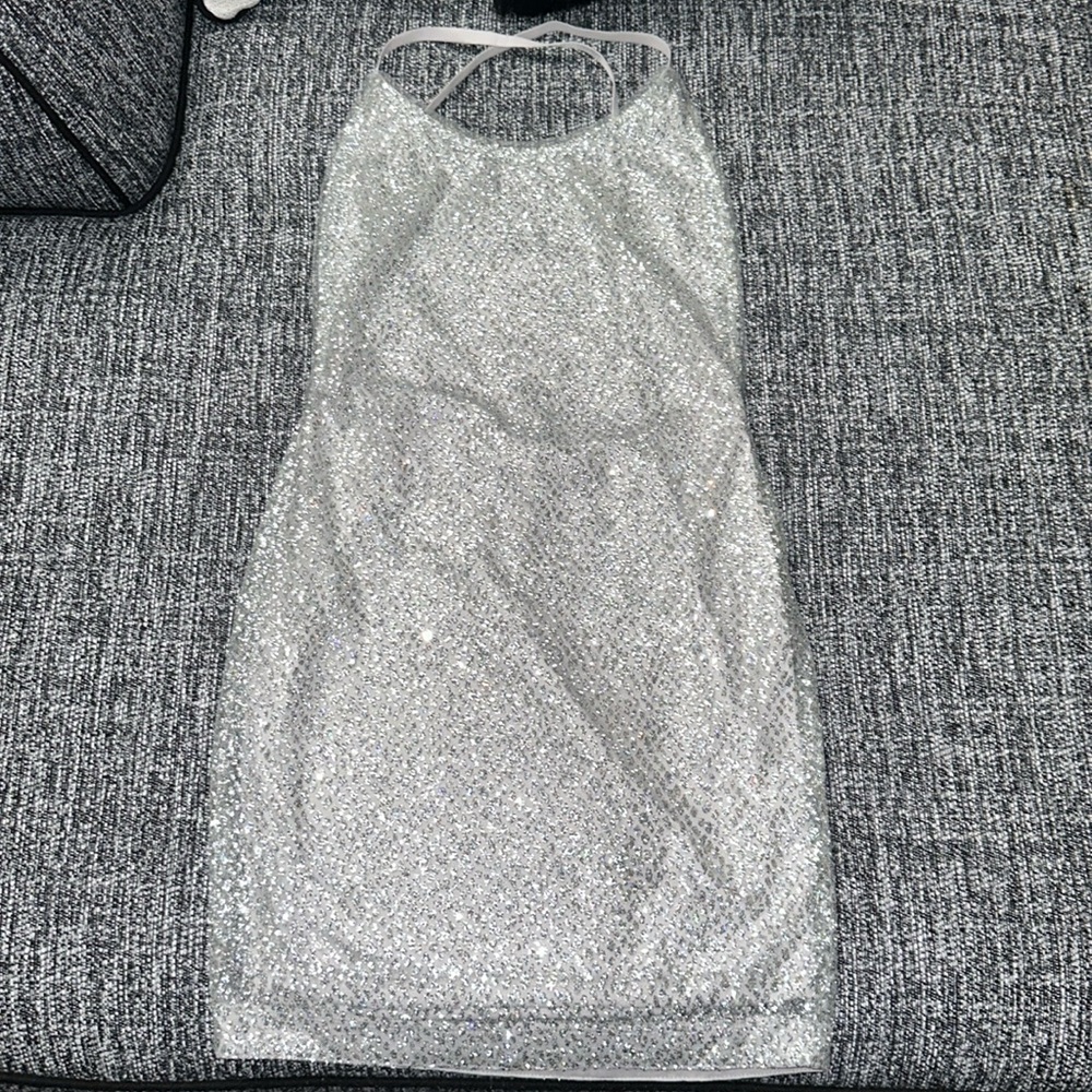 Embellished Silver Dress
